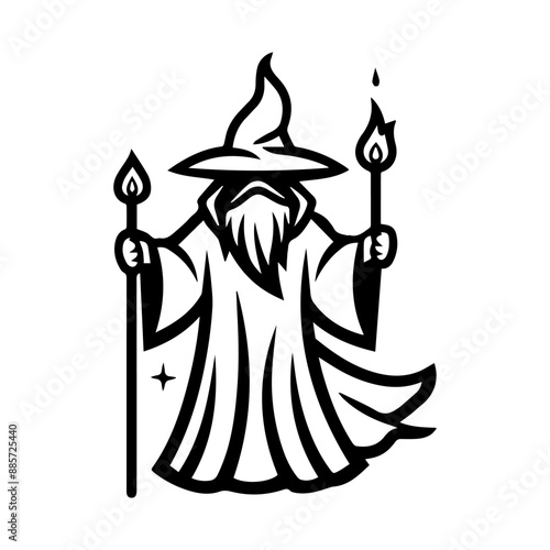 mage icon or modern line symbol. Vector line art and icon design with bold outline. Black and white Pixel Perfect minimalistic symbol isolated white background. Silhouette simple thin sign