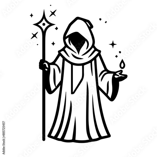 mage icon or modern line symbol. Vector line art and icon design with bold outline. Black and white Pixel Perfect minimalistic symbol isolated white background. Silhouette simple thin sign