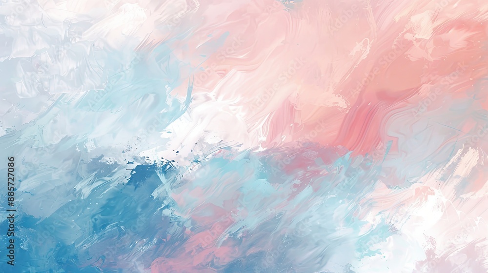 Obraz premium Abstract modern impressionism painting style creates a chic banner. This template for wall posters features pastel-colored background textures
