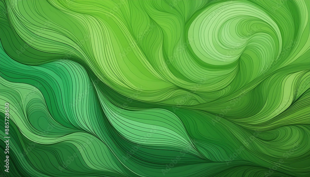 Abstract green waves digital art wallpaper Abstract green waves digital art wallpaper