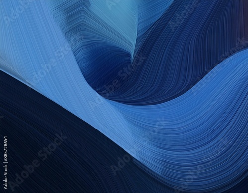 abstract modern designed horizontal header with very dark blue, light blue and corn flower blue colors. fluid curved flowing waves and curves