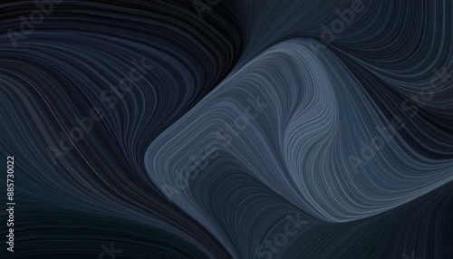 flowing banner design with black, dark slate gray and very dark blue colors. dynamic curved lines with fluid flowing waves and curves