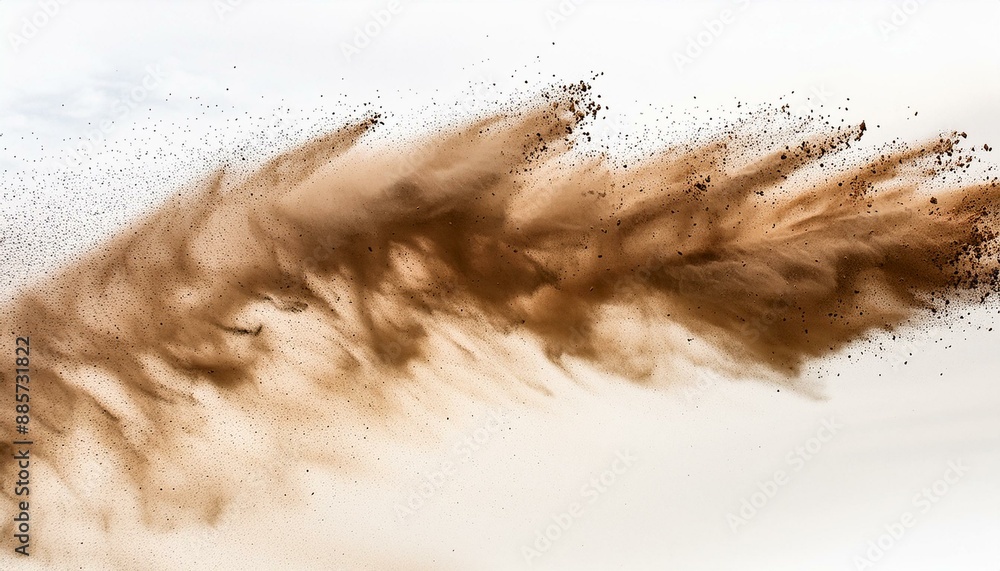 sandstorm sand dust cloud flying small particles isolated in white background sandstorm sand dust cloud flying small particles isolated in white background