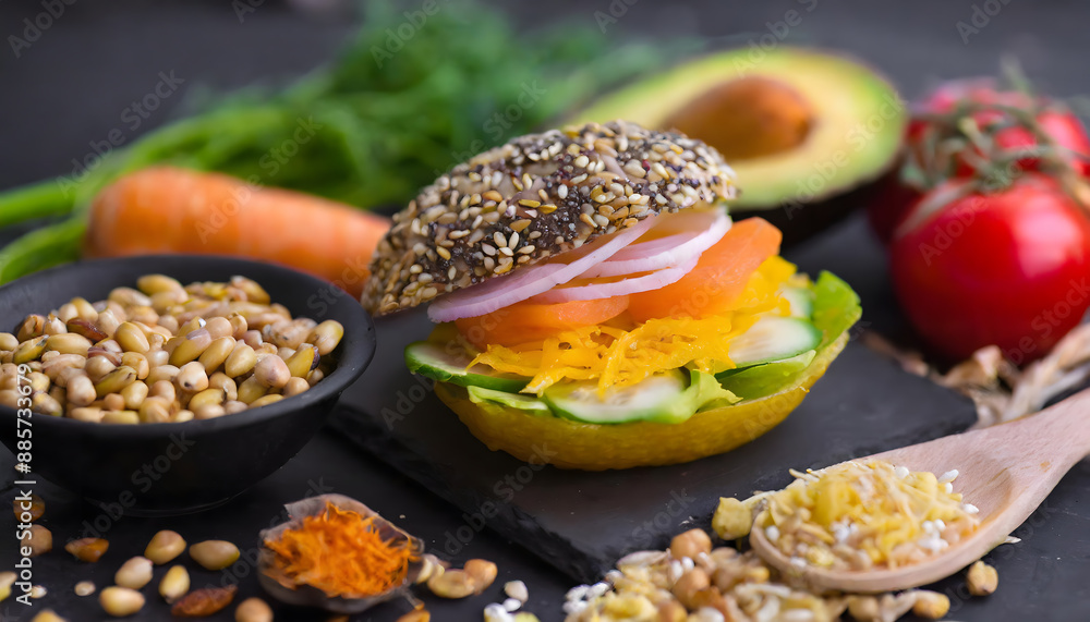 Various vegan food dishes Various vegan food dishes