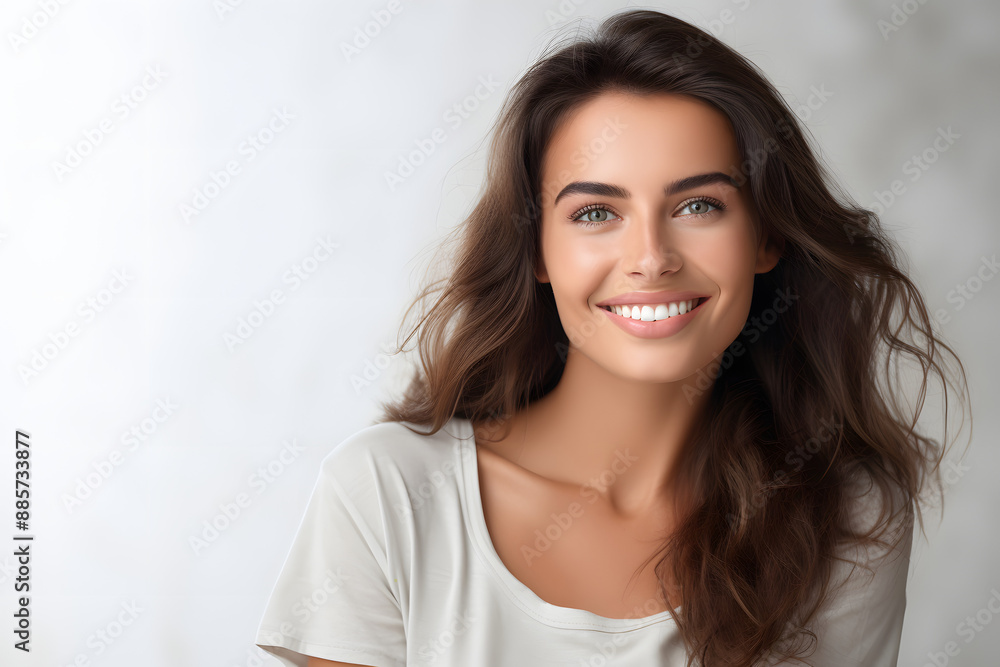 close up portrait of a beautiful woman smiling and happy over clear background close up portrait of a beautiful woman smiling and happy over clear background