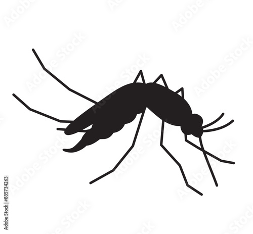 mosquito silhouette, awareness of avoid dengue, malaria, zika diseases - vector illustration