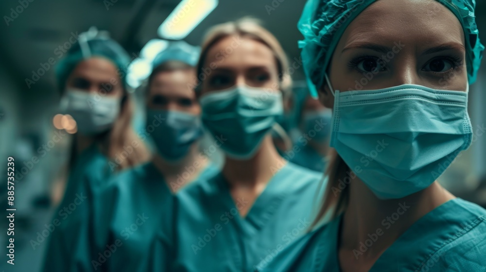 As a doctor and nurse work in an operating room for a surgeon,