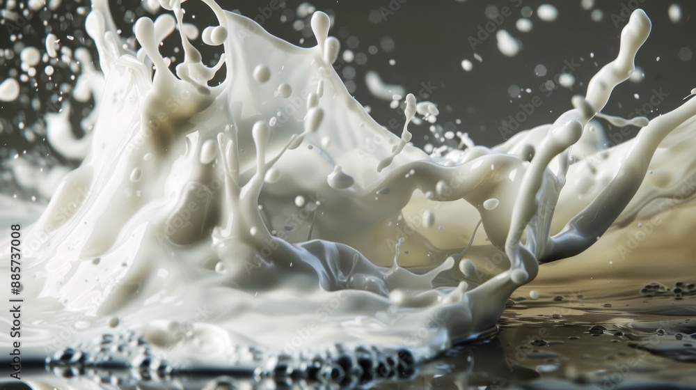 Milk Splash in Motion with Droplets Milk Splash in Motion with Droplets