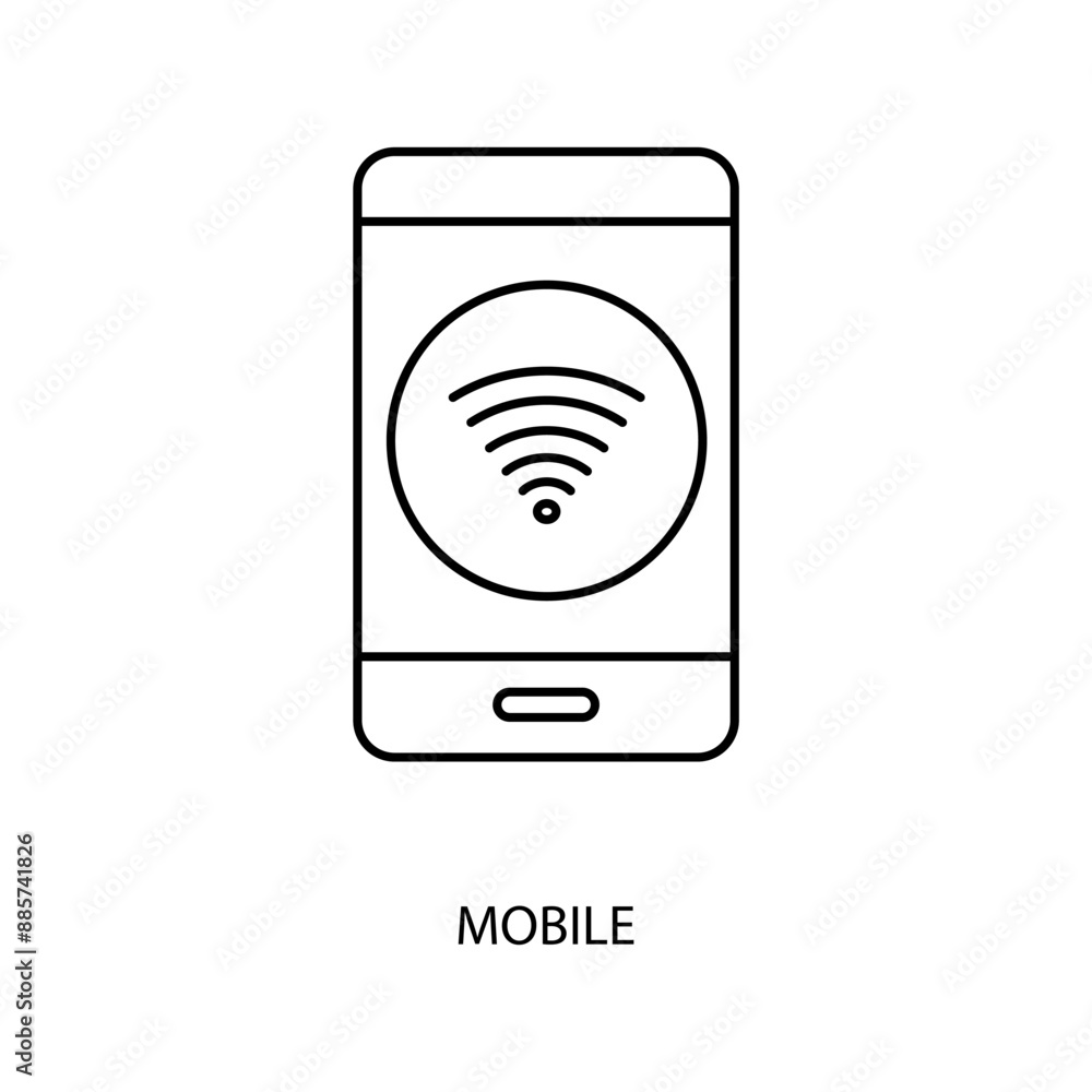 mobile concept line icon. Simple element illustration.mobile concept outline symbol design. mobile concept line icon. Simple element illustration.mobile concept outline symbol design.