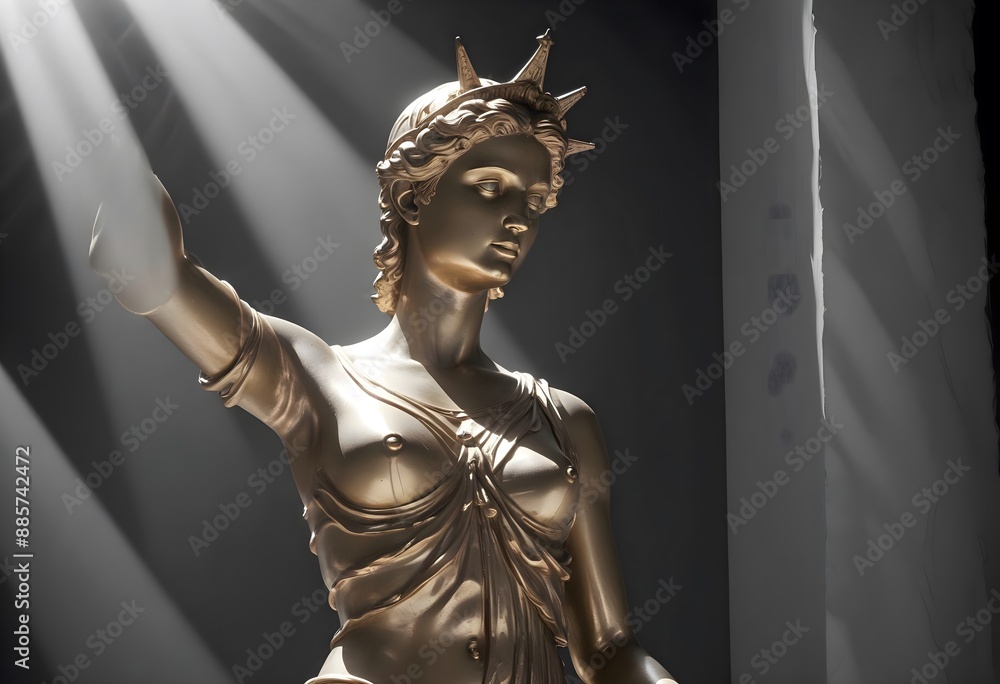 Concept photo of a gold woman statue Concept photo of a gold woman statue