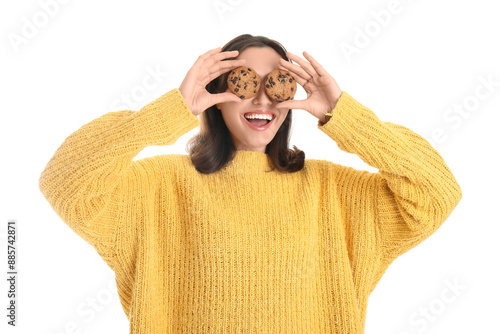 Joyful young woman holding ...