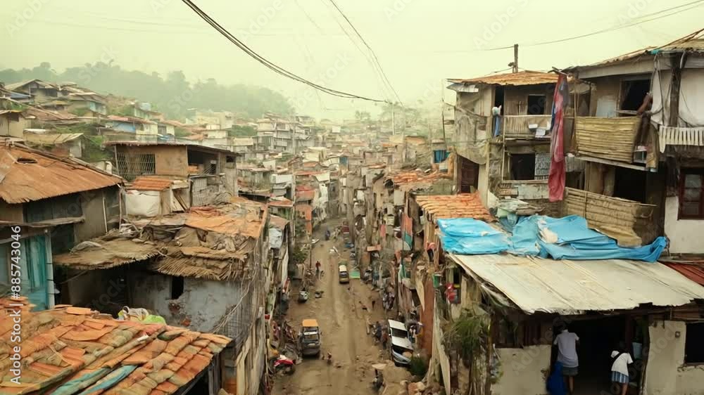 Narrow Street in a South East Asian Slum Generative AI Narrow Street in a South East Asian Slum Generative AI