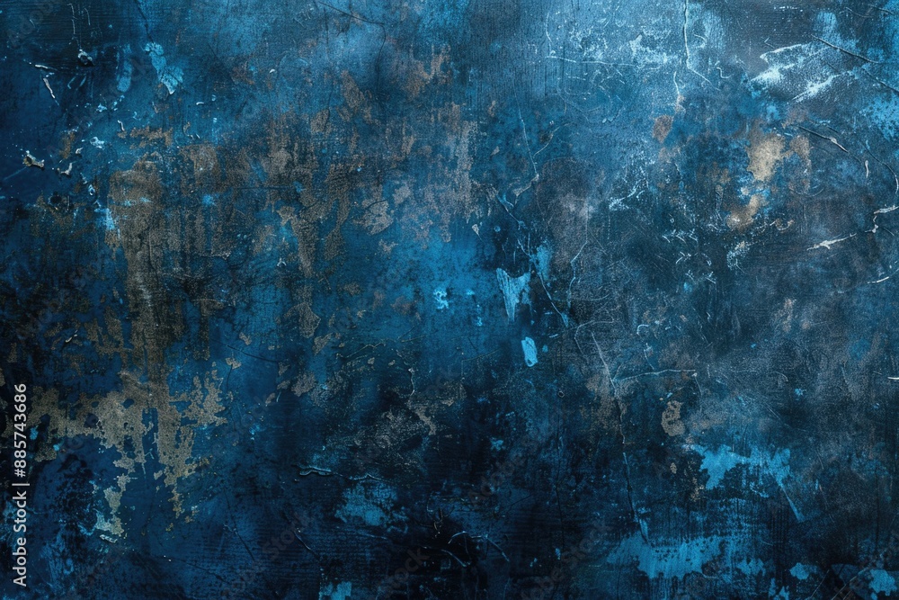 A close-up of a blue wall with peeling paint, suitable for use as a background or texture A close-up of a blue wall with peeling paint, suitable for use as a background or texture