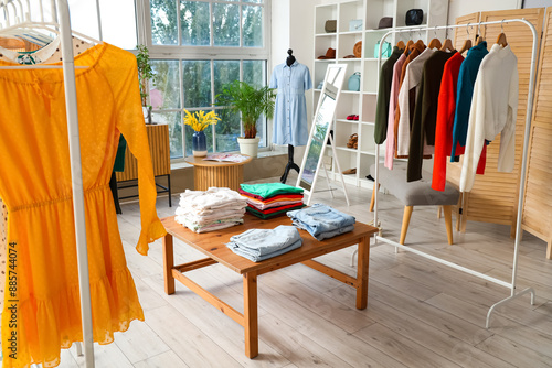 Interior of clothing shop w...