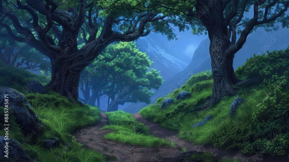 Hiking in a supernatural scene is an adventure of discovery, where ancient trails and mystical creatures guide the way Hiking in a supernatural scene is an adventure of discovery, where ancient trails and mystical creatures guide the way