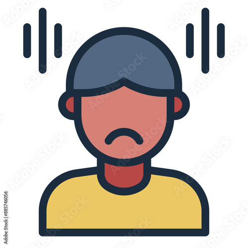 Sad person icon representing mental health issues and depression.