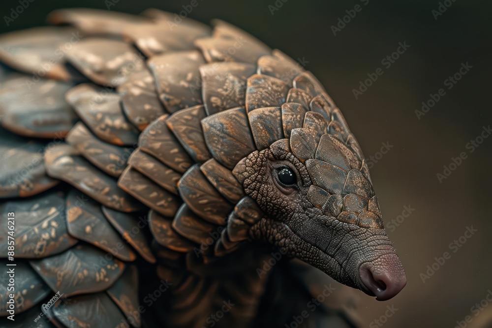 In a supernatural scene, a pangolins scales shimmer like enchanted armor, and its movements reveal secrets of the mystical world hidden beneath the earth In a supernatural scene, a pangolins scales shimmer like enchanted armor, and its movements reveal secrets of the mystical world hidden beneath the earth