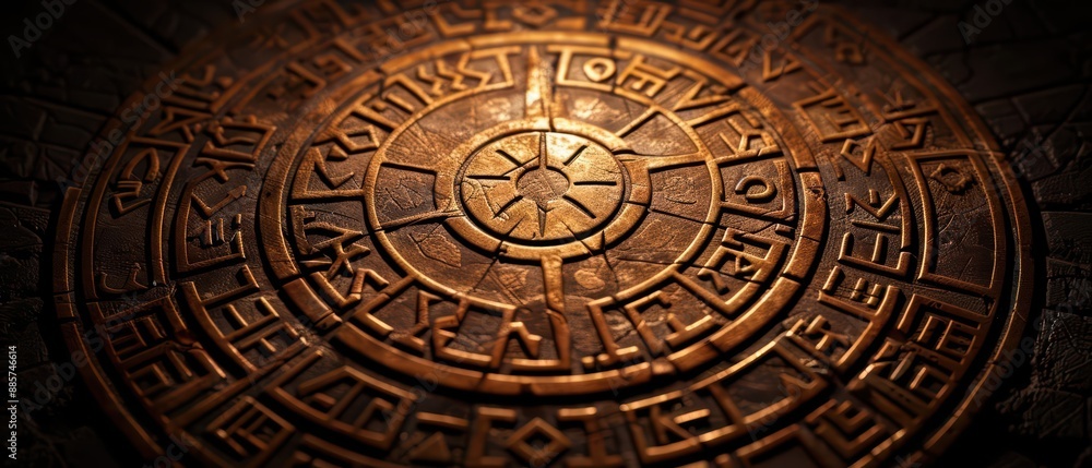 Obraz premium In a supernatural scene, Basel III guidelines are inscribed in ancient runes, their magical provisions strengthening banks against mystical financial storms