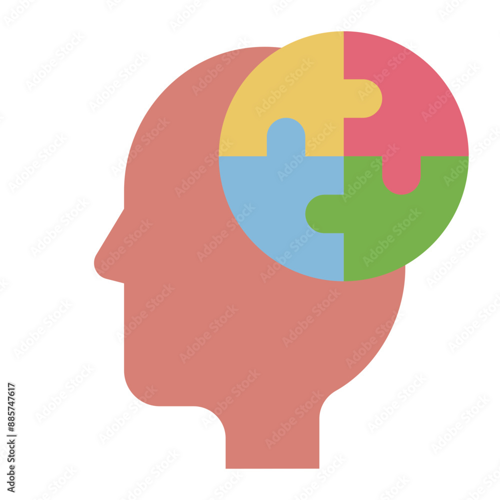 Autism icon representing mental health spectrum disorder Autism icon representing mental health spectrum disorder