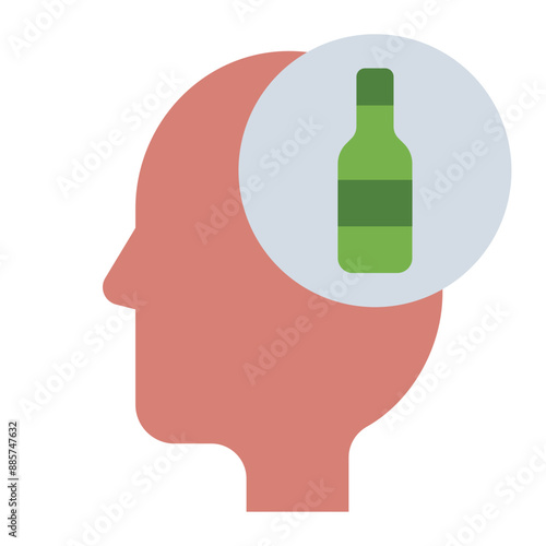 Alcoholic icon representing addiction and mental health issues