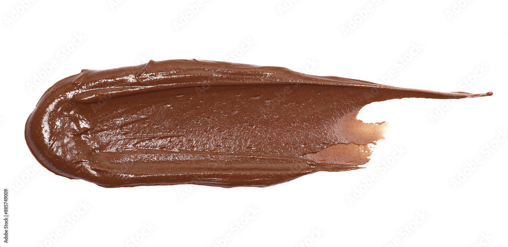 Chocolate cream spread isolated on white background, top view Chocolate cream spread isolated on white background, top view