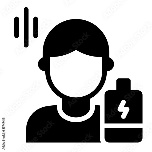 Icon showing drained energy representing mental health fatigue.