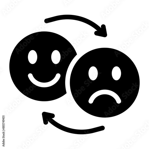 Mood swing icon representing bipolar disorder and mental health