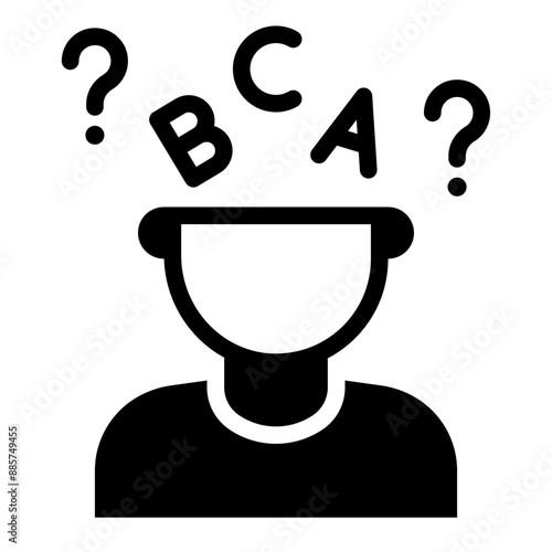 Dyslexia icon representing learning disorder and mental health