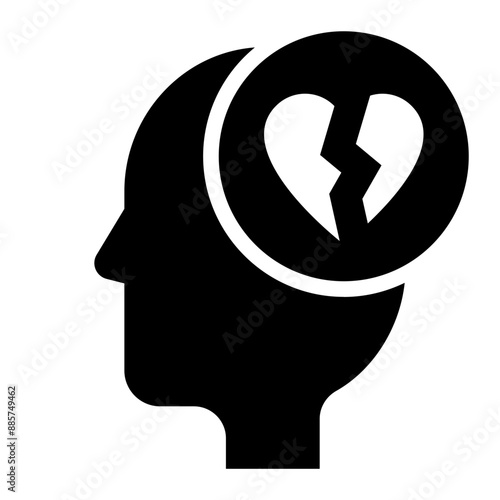 Broken heart icon representing sadness and emotional pain