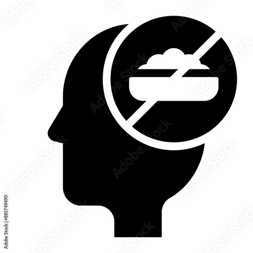 Anorexia icon representing eating disorder and mental health