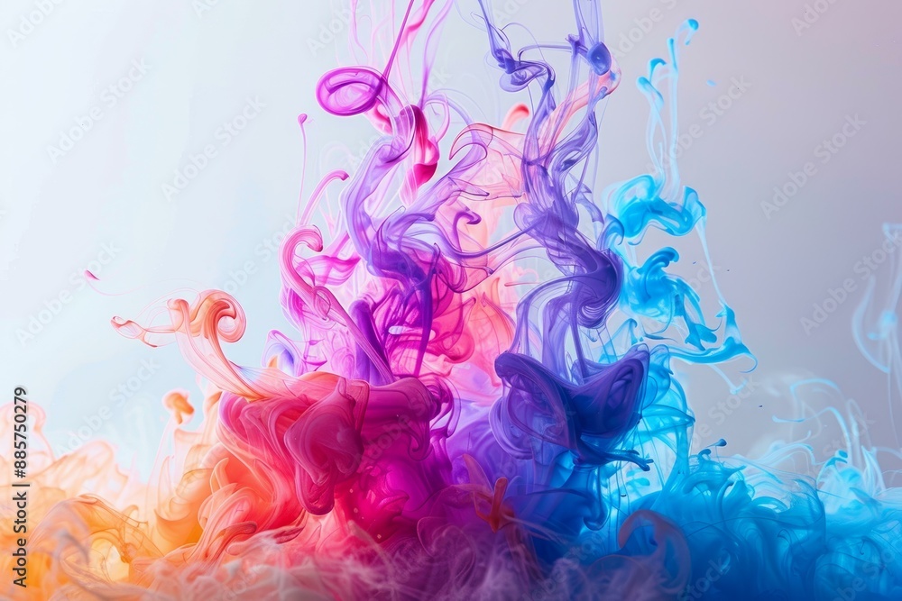 Obraz premium Vivid swirls of colored smoke create a mesmerizing abstract background