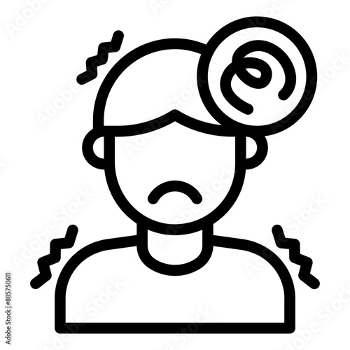 Anxiety icon representing mental health issues and nervousness.