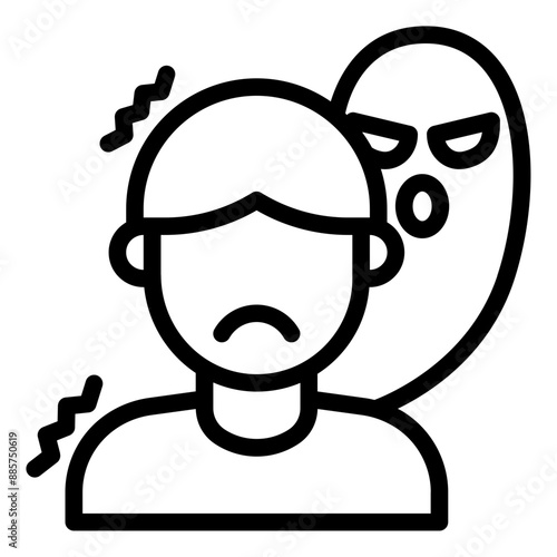 Schizophrenia icon depicting mental health issues and hallucinations.