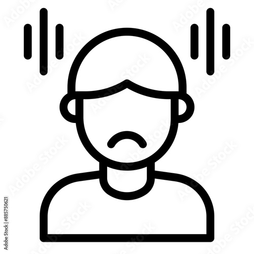 Sad person icon representing mental health issues and depression.