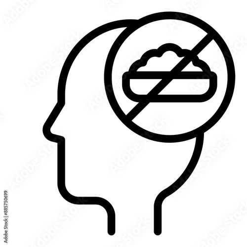 Anorexia icon representing eating disorder and mental health
