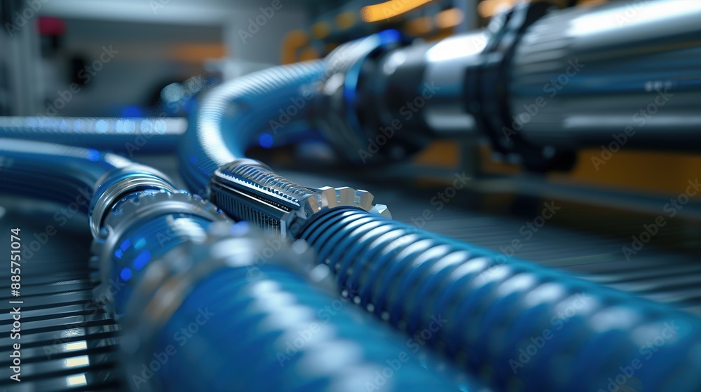 The_pressure_chemical_hose_is_fitted_with_a_coupling_to_pipes The_pressure_chemical_hose_is_fitted_with_a_coupling_to_pipes
