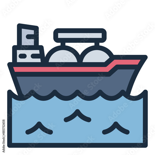 Icon of an LNG carrier ship for transporting liquefied natural gas