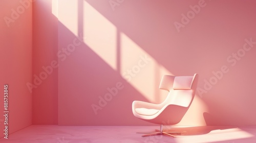 Modern Pink Chair in Minimalist Room