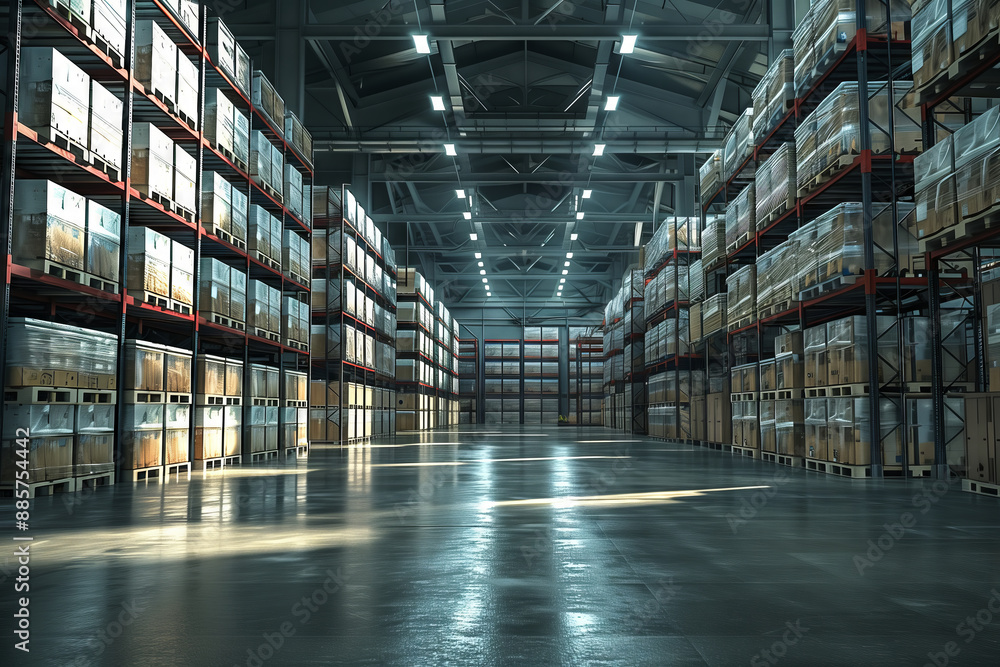 A Glimpse Into The Heart Of Efficiency: A Modern Logistics Warehouse's Storage Area A Glimpse Into The Heart Of Efficiency: A Modern Logistics Warehouse's Storage Area