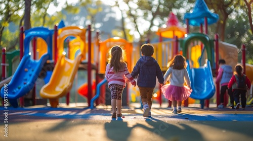 Children playing together on a playground