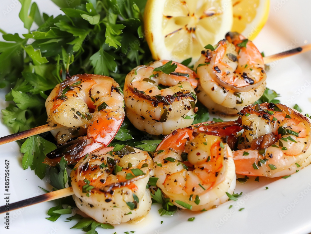 Grilled Shrimp Skewers with Lemon and Herbs Grilled Shrimp Skewers with Lemon and Herbs