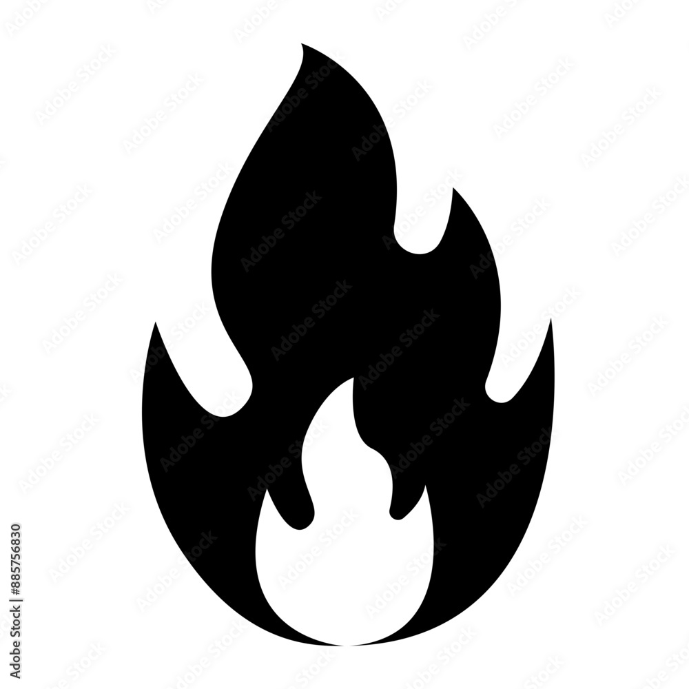 Icon of a fire flame representing natural gas energy Icon of a fire flame representing natural gas energy