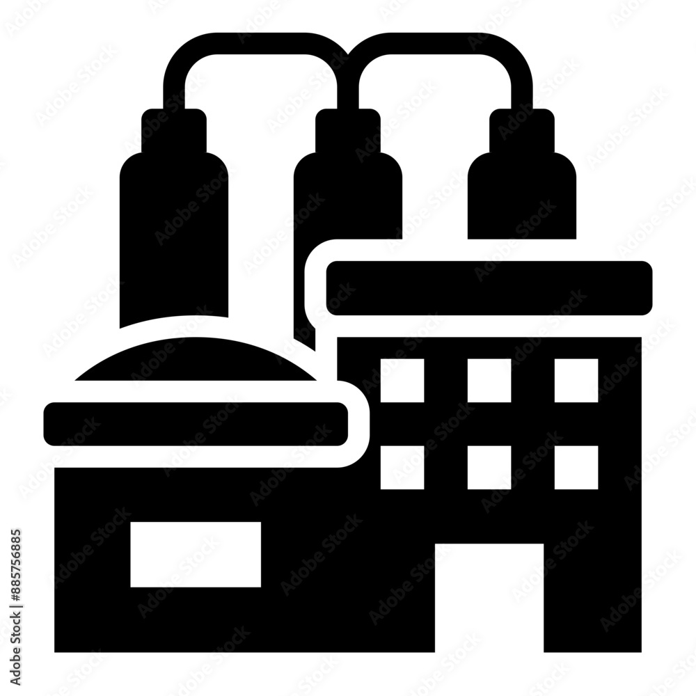 Natural gas plant icon for processing and production Natural gas plant icon for processing and production
