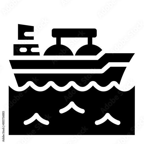 Icon of an LNG carrier ship for transporting liquefied natural gas