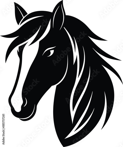 horse head logo design silhouette photo