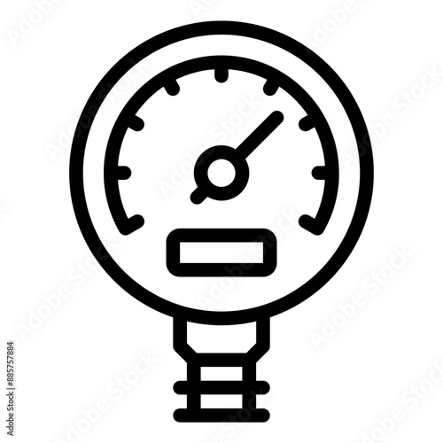 Pressure gauge icon measuring gas pressure levels