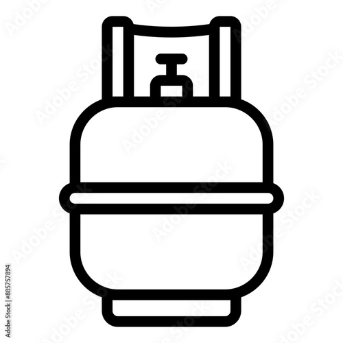 Icon of a gas tank used for cooking and storage