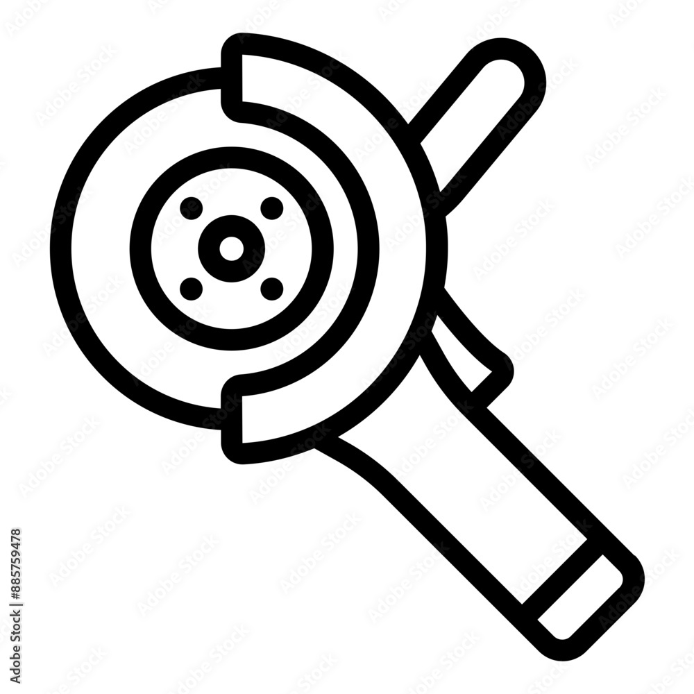 Electric grinder icon suitable for workshop and metalwork illustrations. Electric grinder icon suitable for workshop and metalwork illustrations.