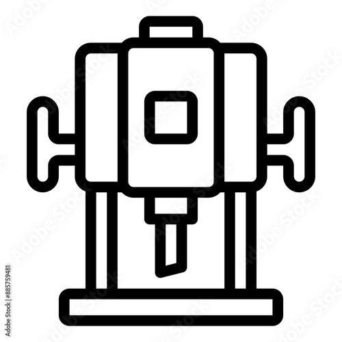 Wood router icon ideal for carpentry and woodworking illustrations.