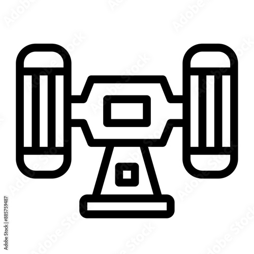 Bench grinder icon suitable for workshop and metalwork illustrations.